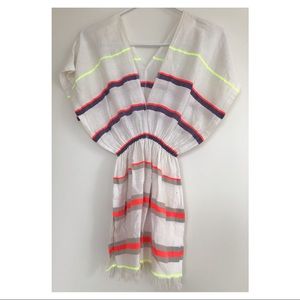 LemLem Striped Frayed Cotton-Blend Tunic Cover-Up
